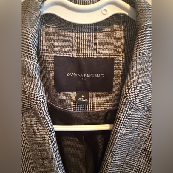 Like new Womens Banana Republic double breasted plaid Suit SET Pants Jacket 2 4 - Picture 5 of 15